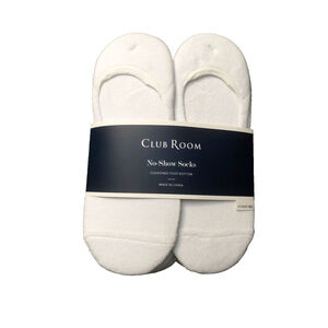 Club Room Mens Bundle of 24 Pairs White Cotton No Show Cushioned Liners Sz 10-13